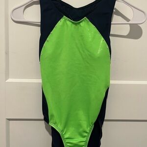 GK Vibrant Green and Navy Leotard